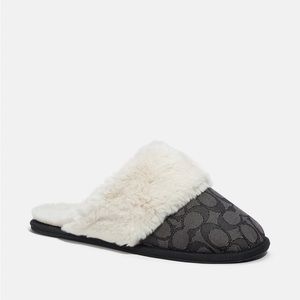 Black Coach Winter Slippers Size 8. New